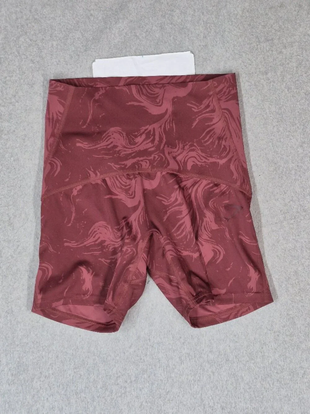 Gymshark Women Activewear Shorts S Red Tie Dye Power High Rise Ruched 3.5
